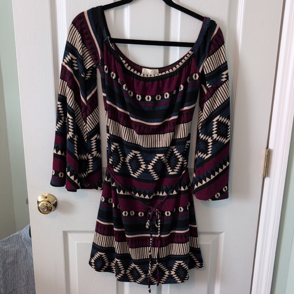 Geometric Long Sleeve Dress NWT
